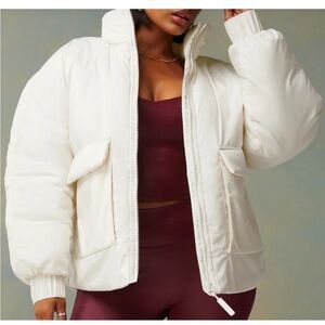 FABLETICS Plus Size All Weather White‎ Short Padded Puffer Bomber Coat Jacket 3X